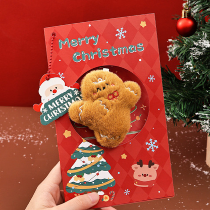 Gingerbread Cute Plush Christmas Card