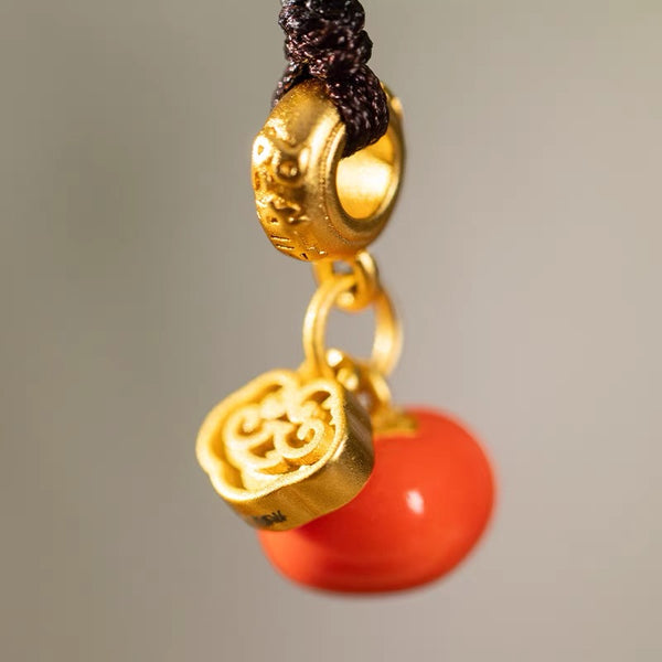 Zhu Bingren Copper - "Good Things Always" Lucky Persimmon Charm
