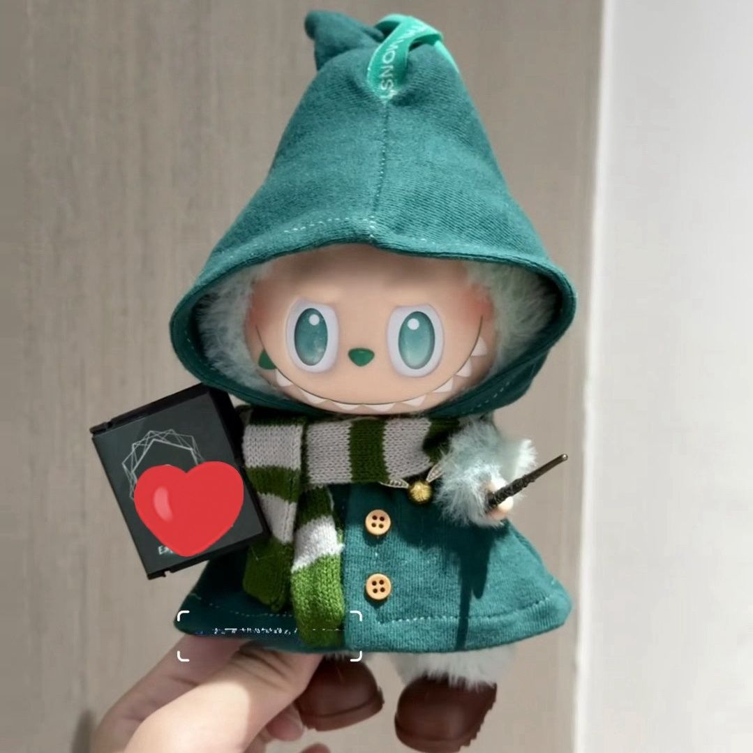 Green Labubu Little Elf 17cm Doll Outfit