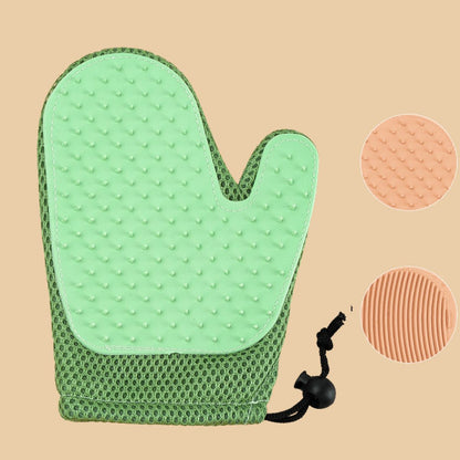 Pet Grooming Glove Brush Green