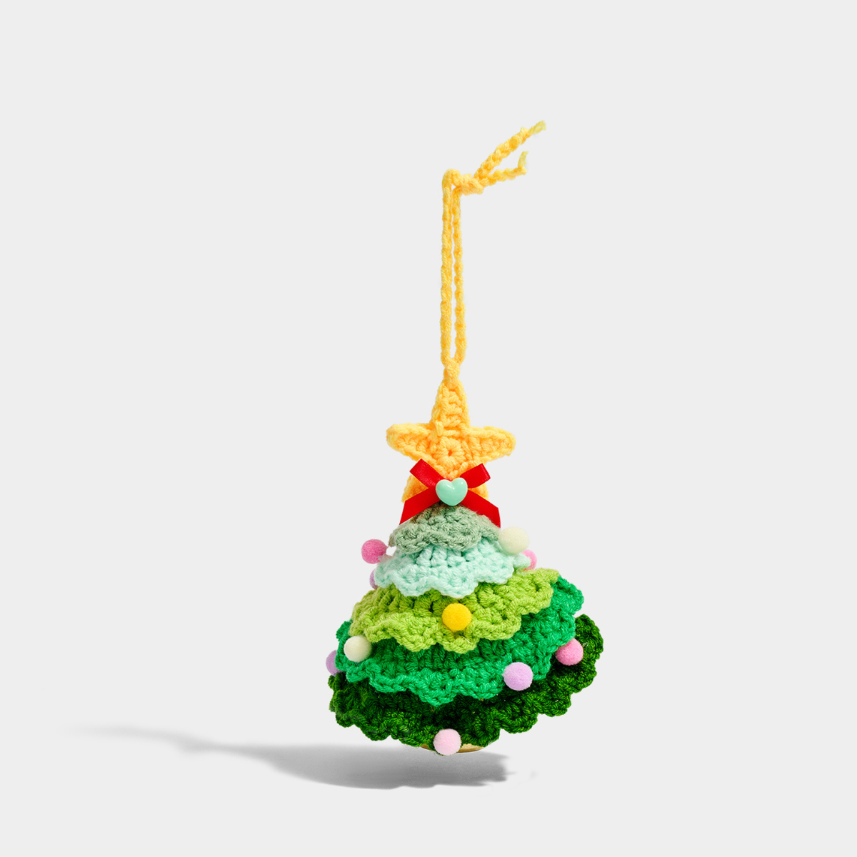Green Knitted Christmas Tree Bag Charm