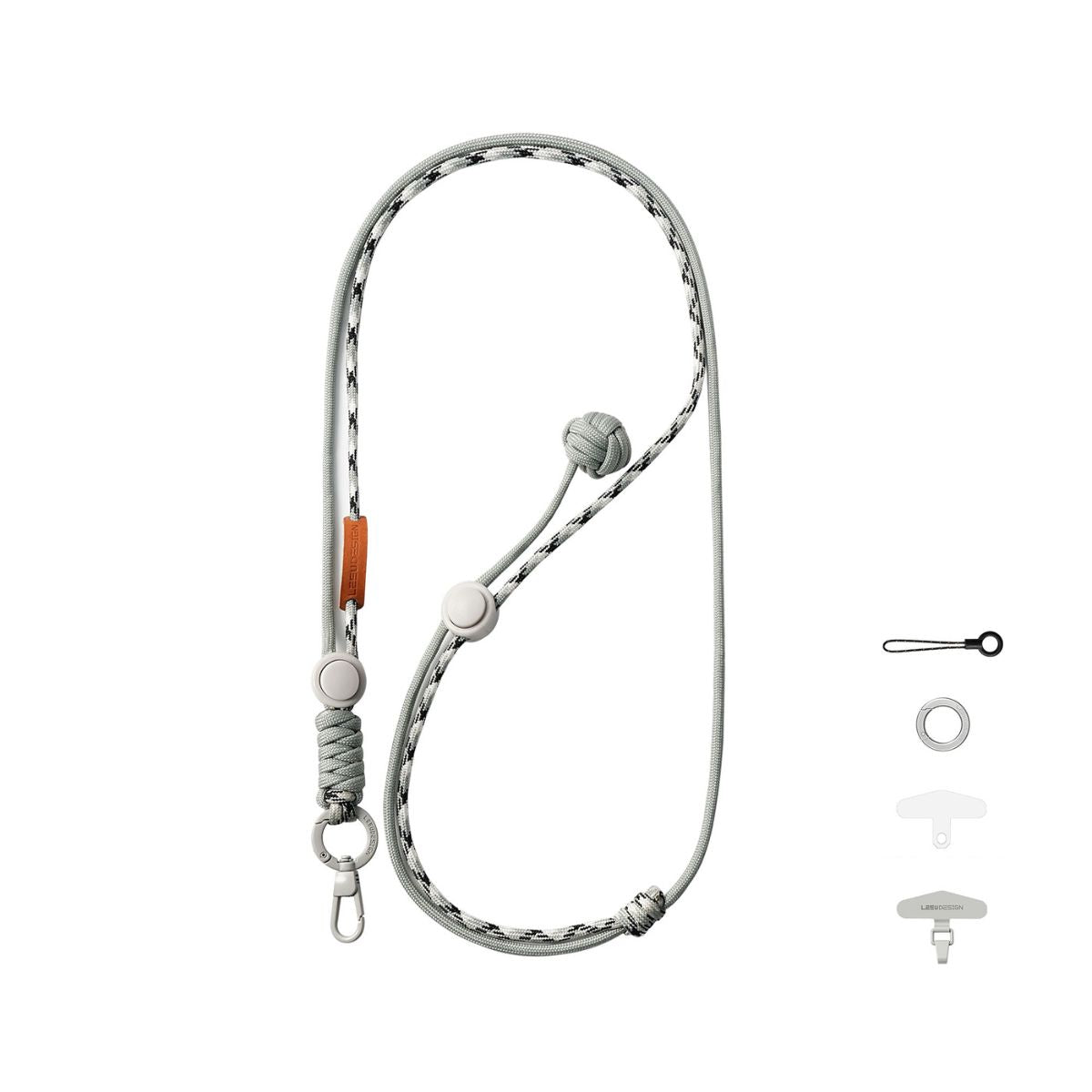 Pastel Adjustable Crossbody Soft Woven Phone Lanyard Grey