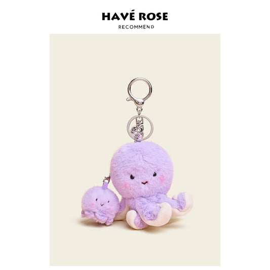 HAVEROSE - Original Purple Octopus Magnetic Plush Bag Charm