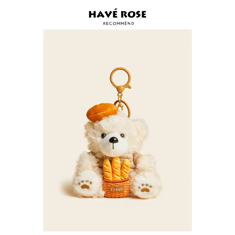 HAVEROSE - Cute Teddy Bear Bag Charm Baguette