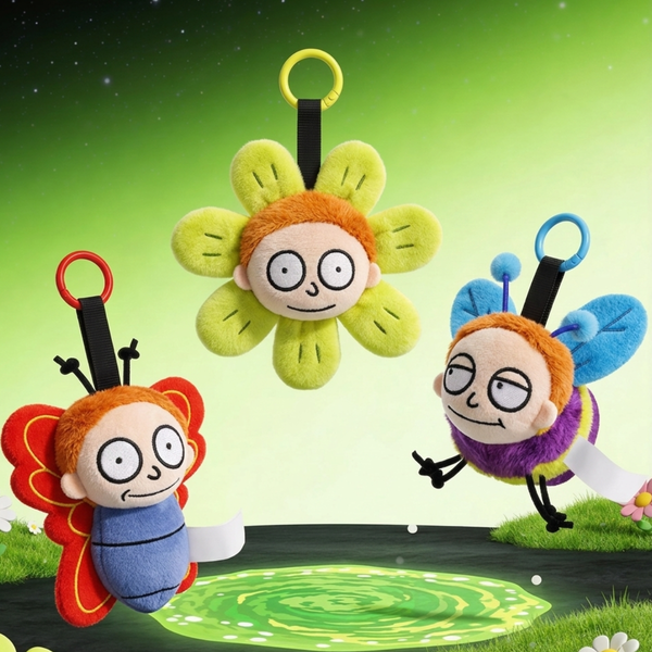 HUGKIS - Rick and Morty "Garden Edition" Portachiavi di peluche