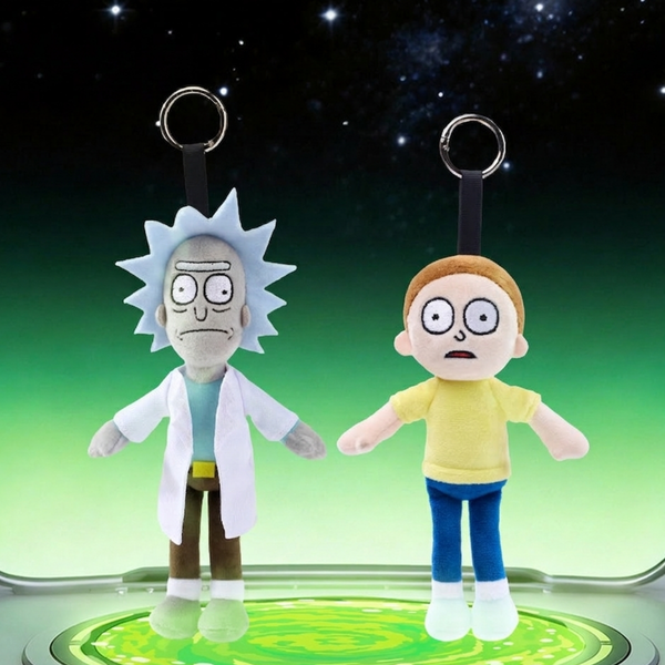 HUGKIS - Portachiavi di peluche con gambe lunghe di Rick e Morty 19 cm