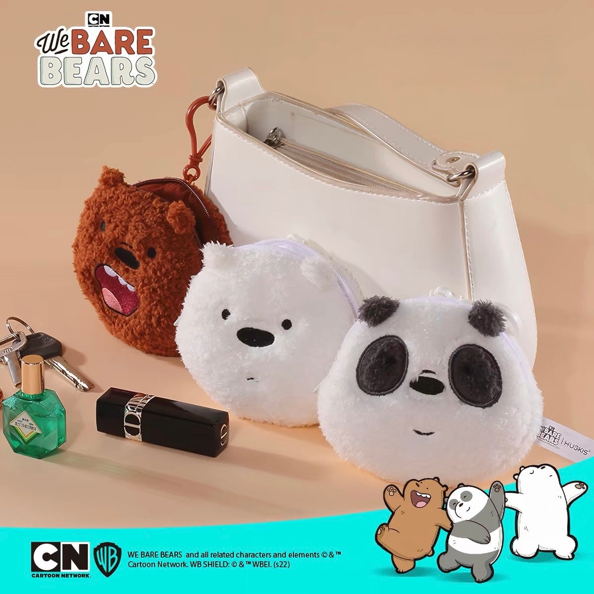 HUGKIS - We Bare Bears Cute Plush Bag Charm