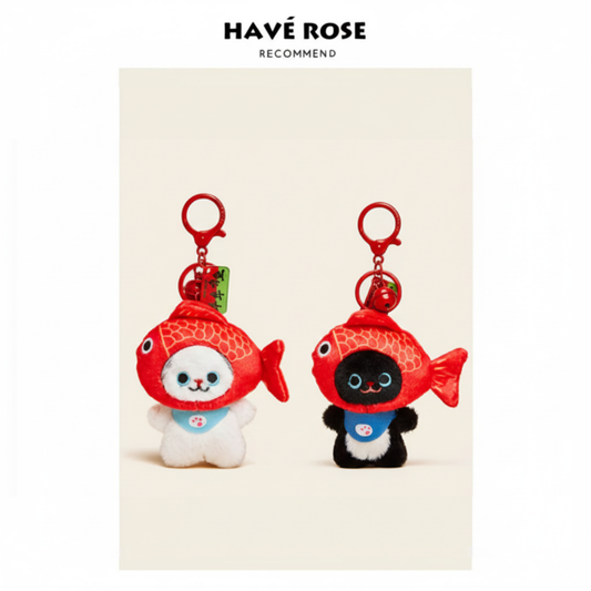 Exclusive Black & White Koi Cat Bag Charm Bundle