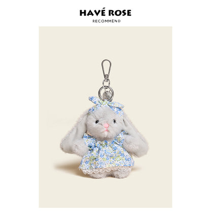 HAVEROSE - Original Floral Rabbit Bunny Plush Bag Charm