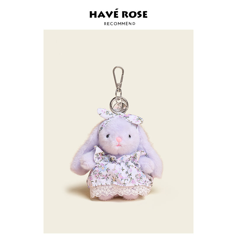 HAVEROSE - Original Floral Rabbit Bunny Plush Bag Charm