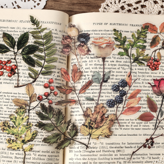 Infeel.Me - Vintage Seasonal Transition Botanical Sticker Pack for DIY Journaling