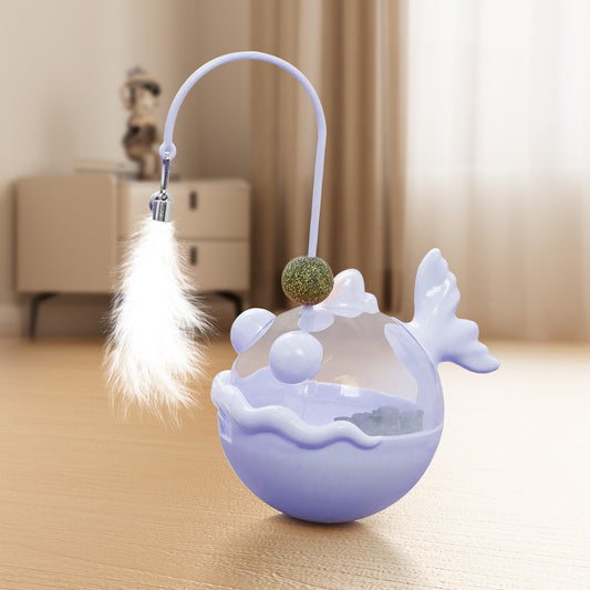 Interactive Cat Teaser Purple Fish