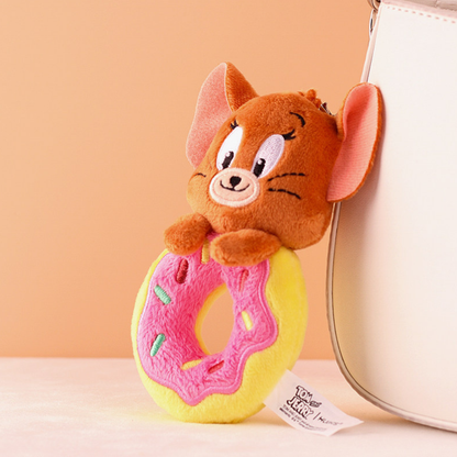 HUGKIS - Tom & Jerry Donut Plush Bag Charm Jerry