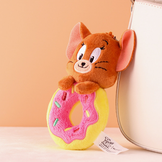 HUGKIS - Tom & Jerry Donut Plush Bag Charm Jerry