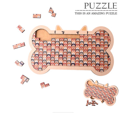 Dog Bone Animal Wooden Puzzle