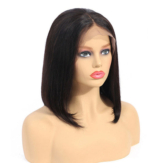 LSY Hair - Natural Black Bob Lace Wig 100% Real Human Hair