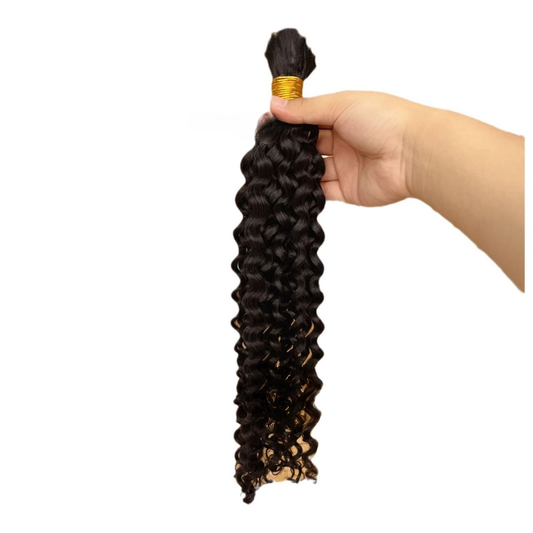 LSY Hair - Natural Black Deep Curl Bulk Human Hair Extension