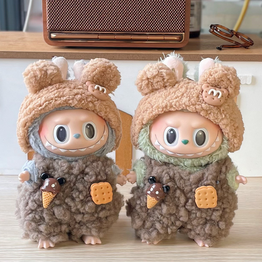 Labubu Clothes Fluffy Brown Dessert Outfit