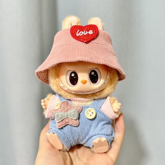 Labubu Clothes Love Hat Overalls