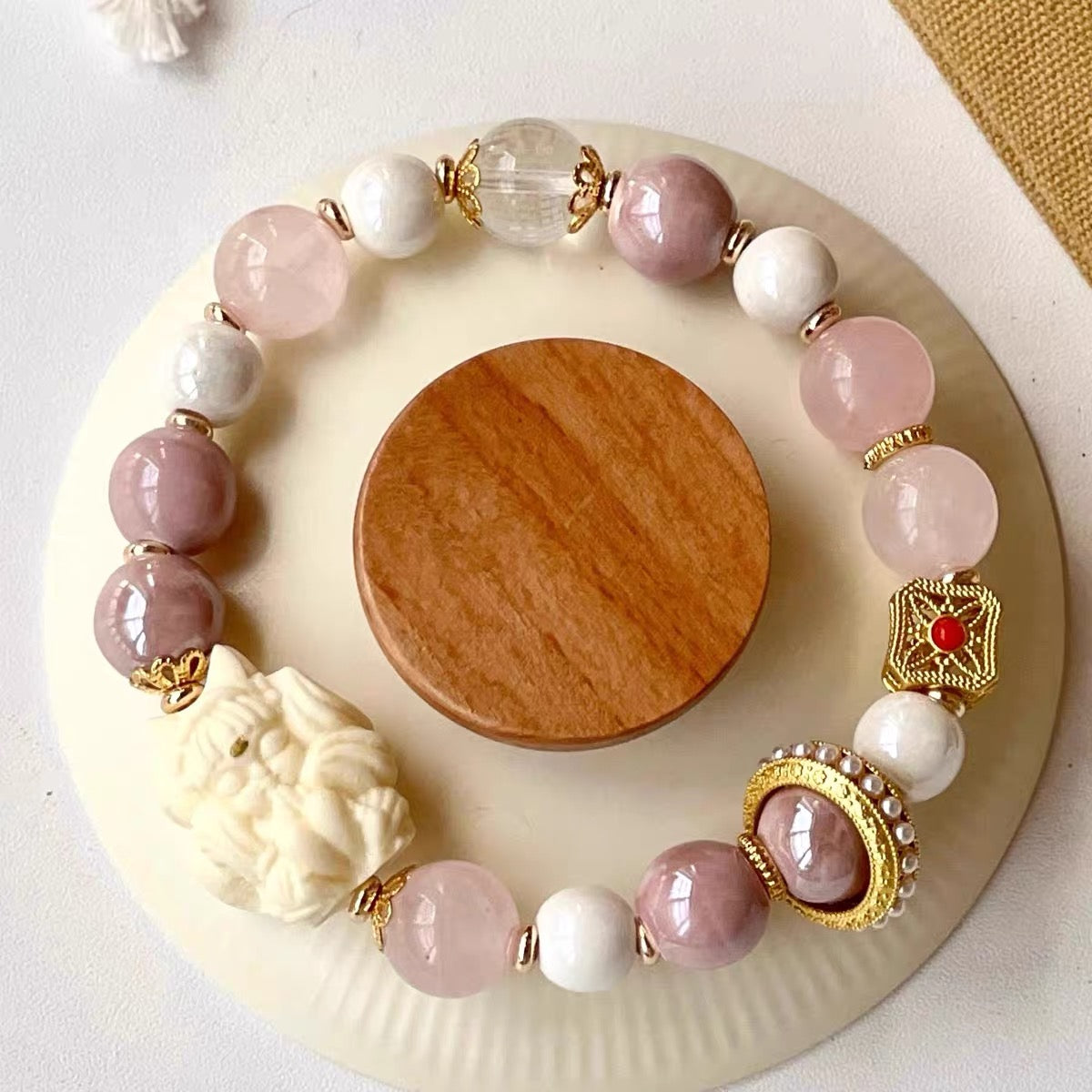 Lama Temple Official Store - Incense Ash Porcelain & Glass Bracelet