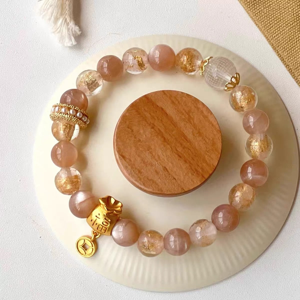 Lama Temple Official Store - Incense Ash Porcelain & Glass Bracelet Health