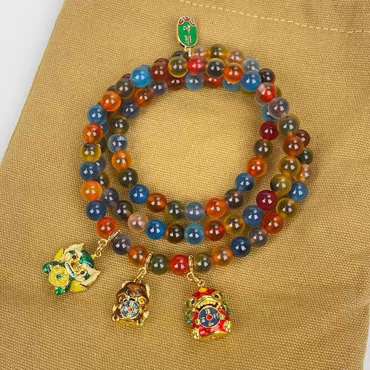 Lama Temple Official Store - Incense Ash Porcelain & Glass Bracelet Peace