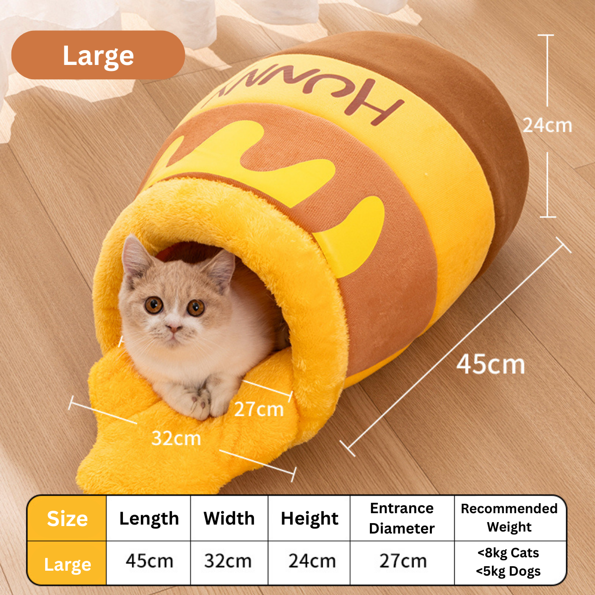 Large Honey Jar Sleeping Bag for Cats & Dogs