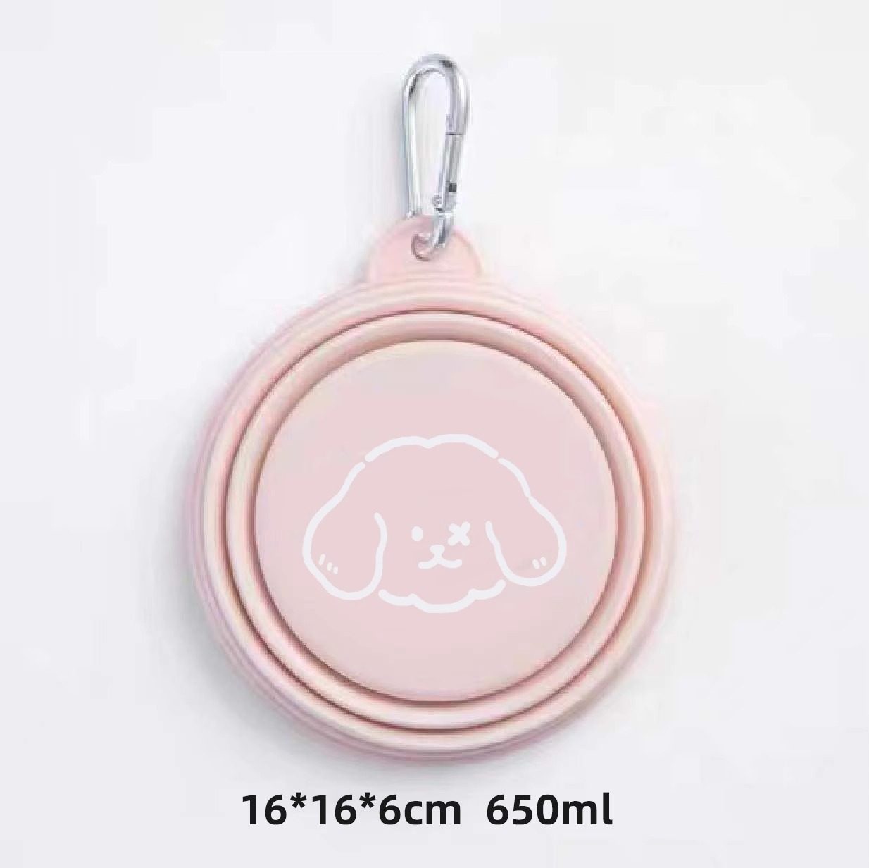 XPaws - Large Portable Silicone Collapsible Pet Bowl 650ml Pink