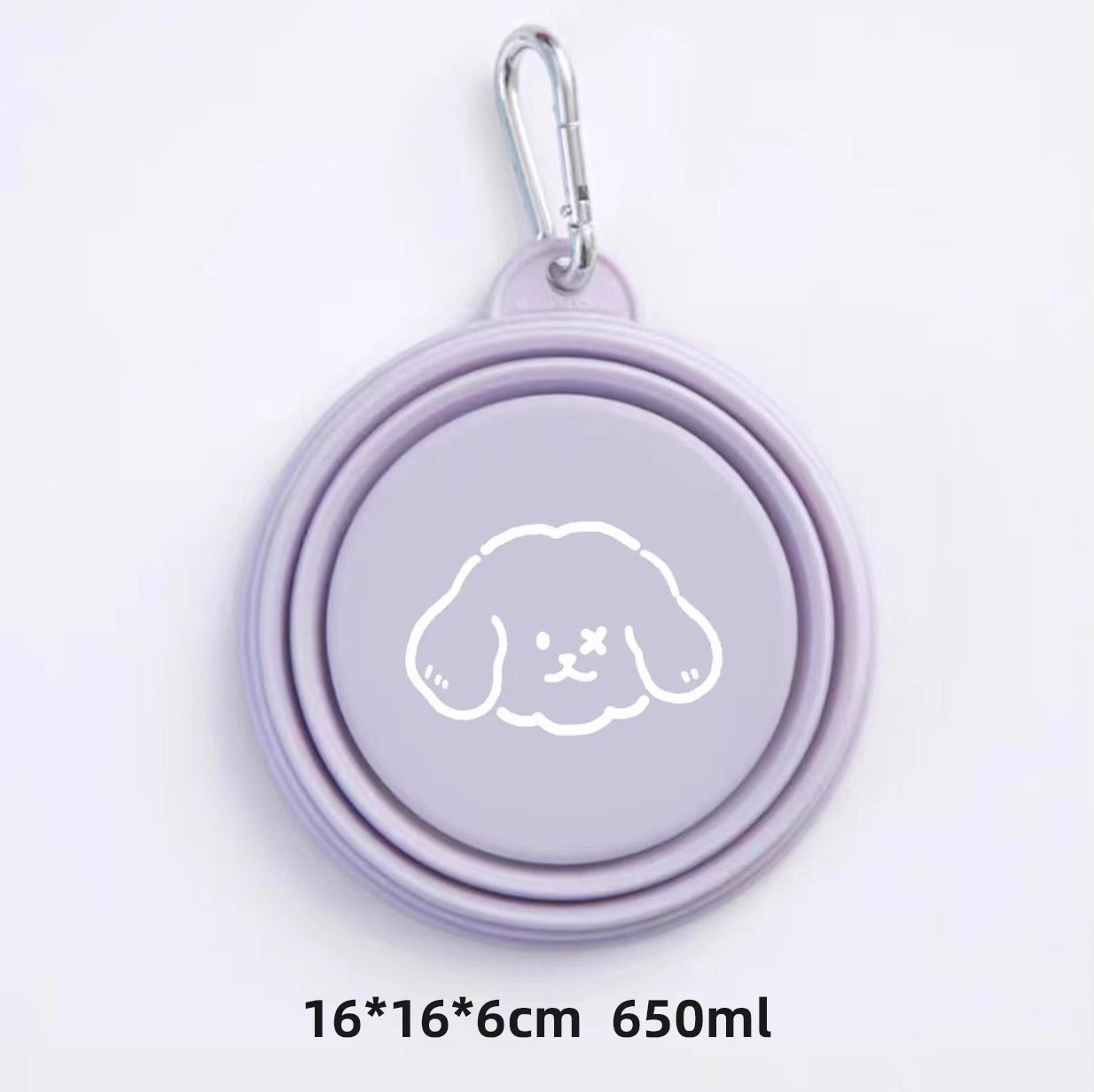 XPaws - Large Portable Silicone Collapsible Pet Bowl 650ml Purple