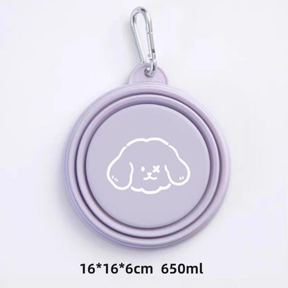 XPaws - Large Portable Silicone Collapsible Pet Bowl 650ml Purple