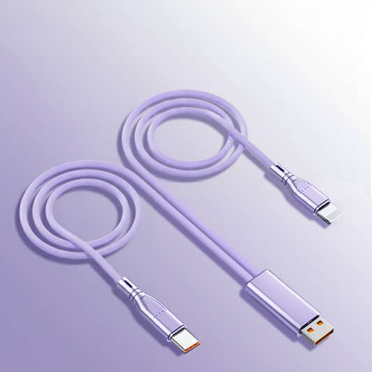 1m Dual Stripe Split Cable - Lightning & Type C