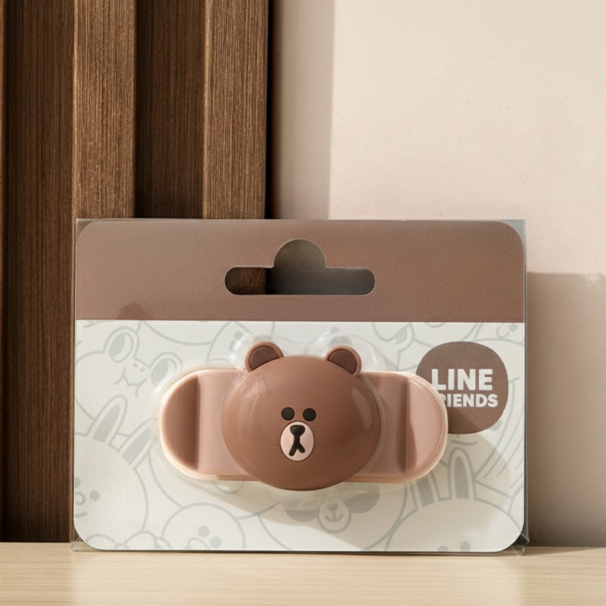 Cute Bear Cable Organiser Clip Brown