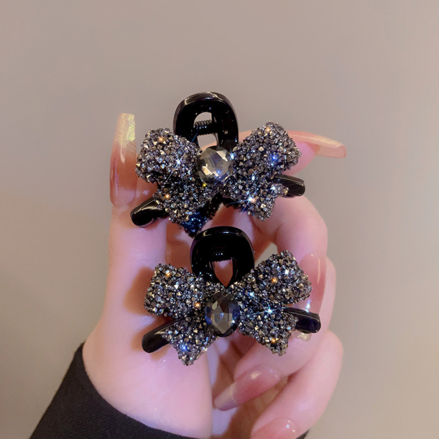 LingduoAccessories- Elegant Black Sparkly Hair Clip