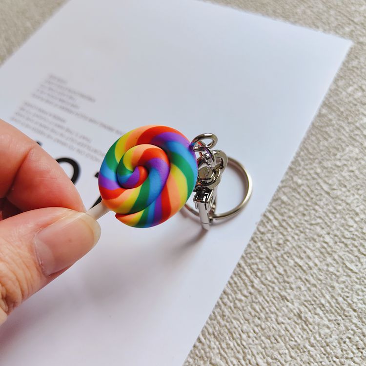 Lolimo Key Chain Little Tan Original - Rainbow Lollipop Keychain โ The Rare Spot