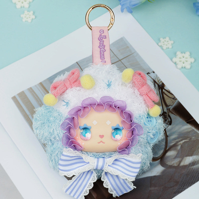 Cute character keychain with pastel colors on a light blue background  Lovely Emma Floral Seasons Series Blind Box
