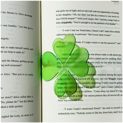 Lucky Four-Leaf Clover Acrylic Transparent Bookmark