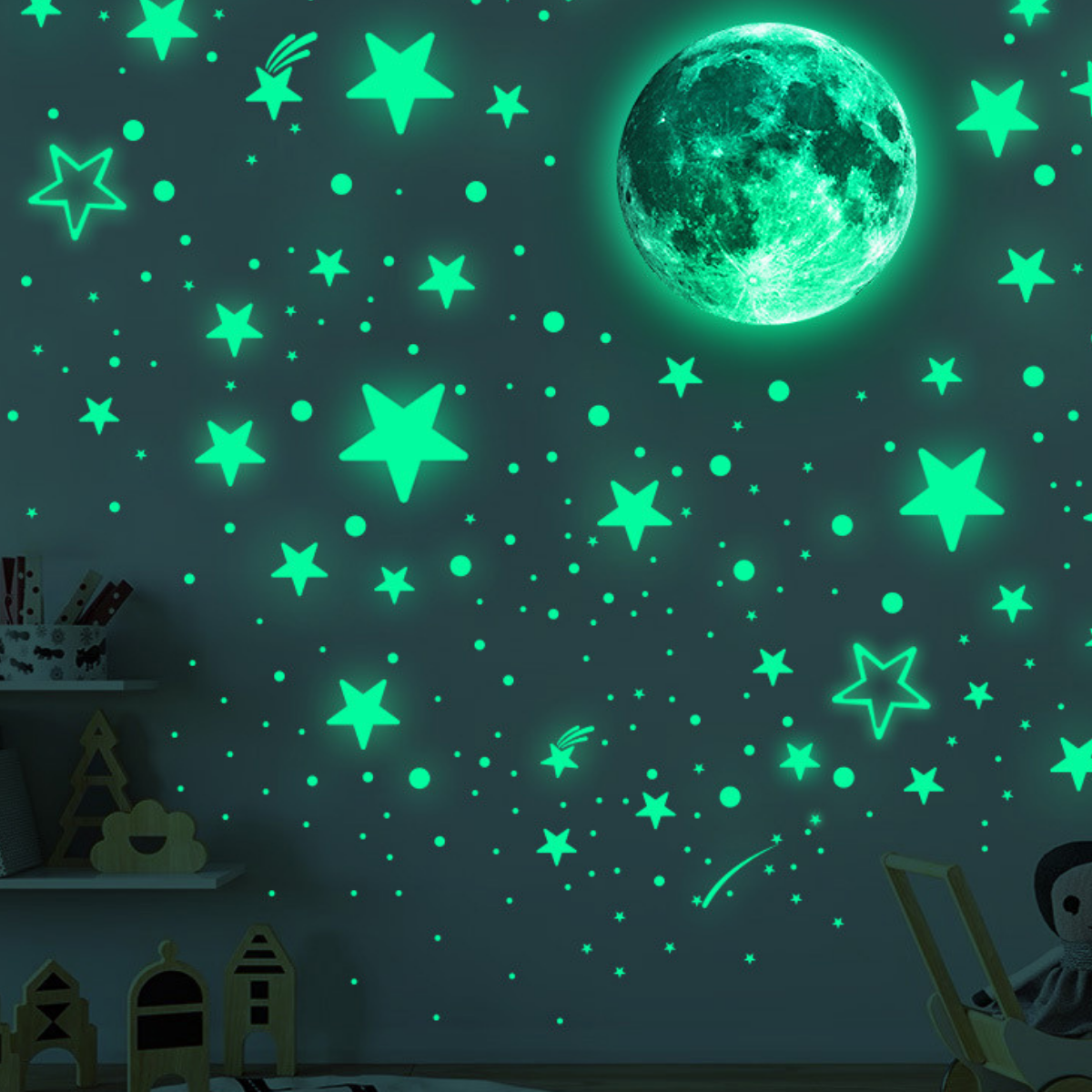 Luminous Glow-In-The-Dark Star Wall Stickers