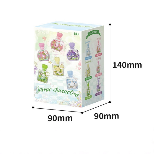 Box with six cute Sanrio character designs and the size of this box.