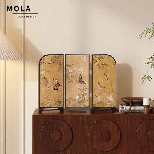 MOLA LUNA - Vintage-Style Folding Screen Decor Butterfly