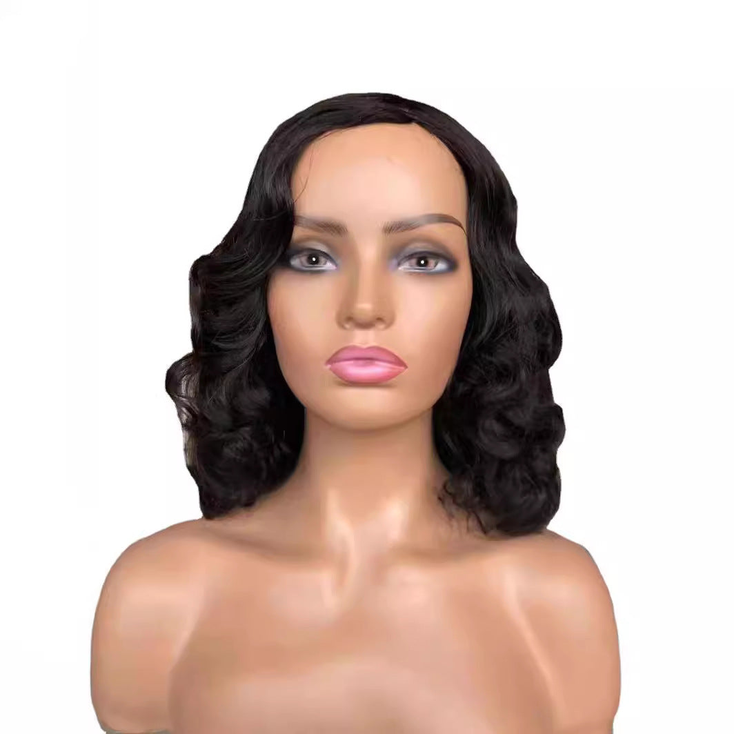 Mid-Length Wavy Lace Wig 100% Real Human Hair