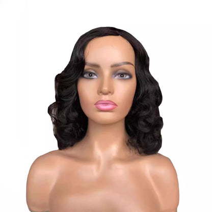 Mid-Length Wavy Lace Wig 100% Real Human Hair