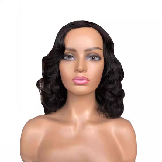 Mid-Length Wavy Lace Wig 100% Real Human Hair