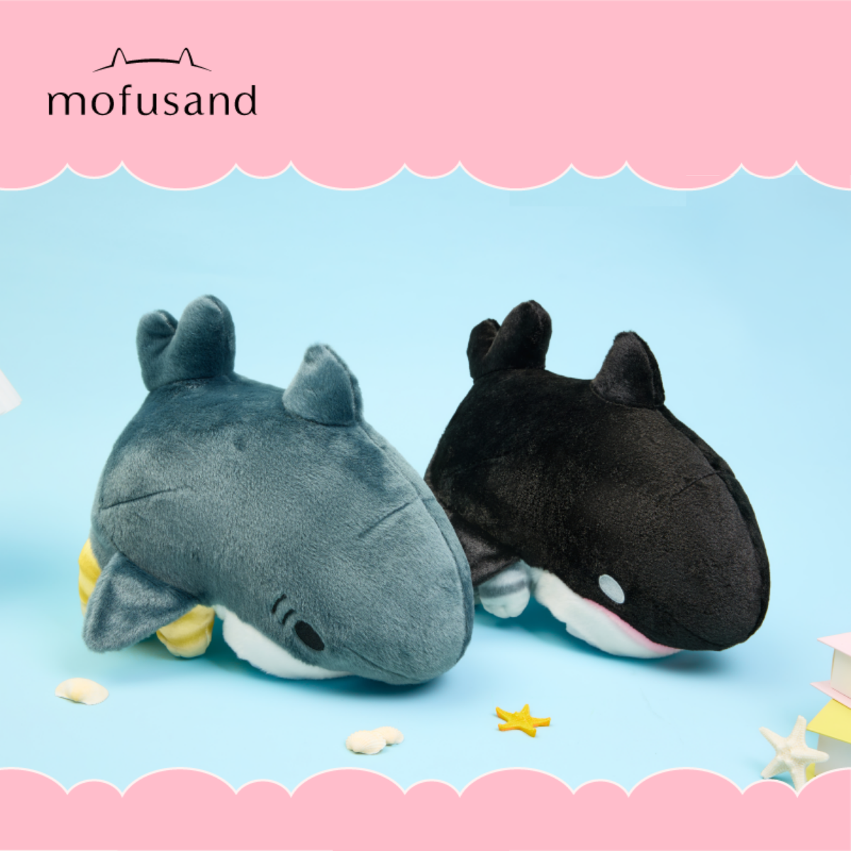 Mofusand Official - Ocean Series Shark x mofusand Plush Toy Display