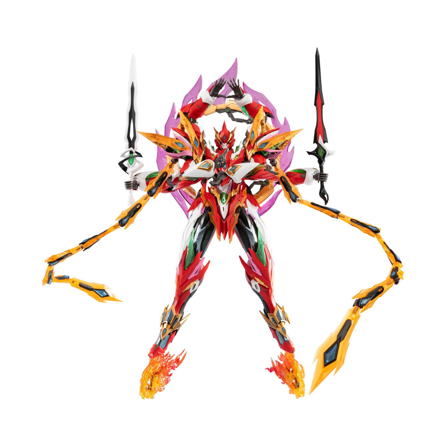 DIY Metal Puzzle MNP-XH04 Ne Zha Model Kit is in red colour. It's really cool.