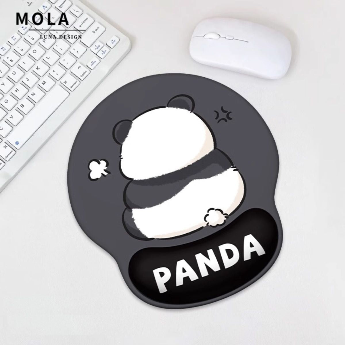 Angry Panda Mouse Pad with Wrist Rest