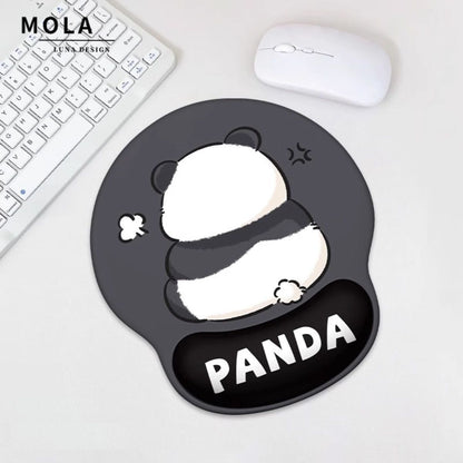 Angry Panda Mouse Pad with Wrist Rest