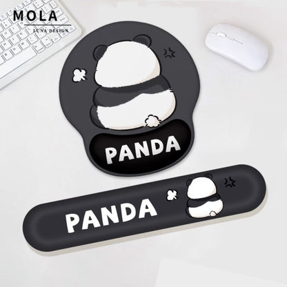 Angry Panda Mouse Pad & Keyboard Pad with Wrist Rest