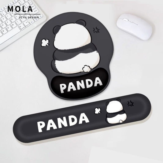 Angry Panda Mouse Pad & Keyboard Pad with Wrist Rest