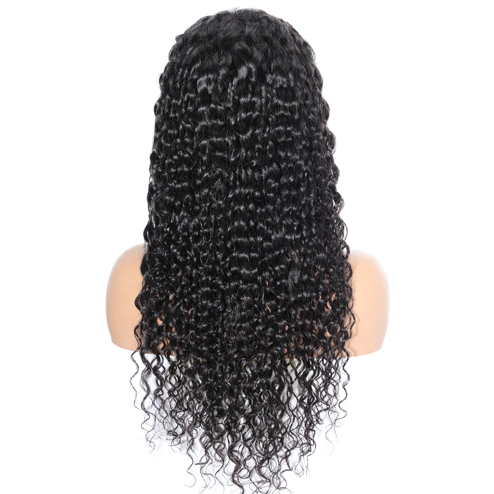 Natural Black Water Wave Lace Wig 100% Real Human Hair back