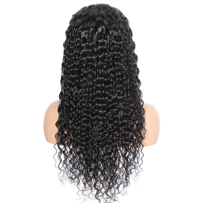 Natural Black Water Wave Lace Wig 100% Real Human Hair back